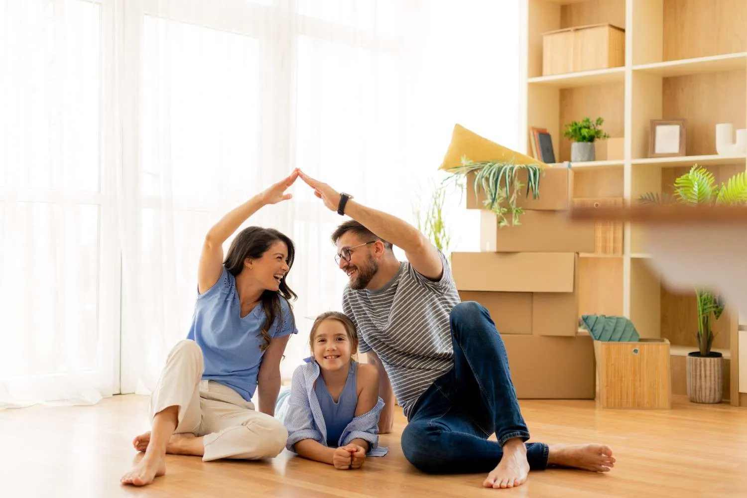 Happy homeowner with keys to new house